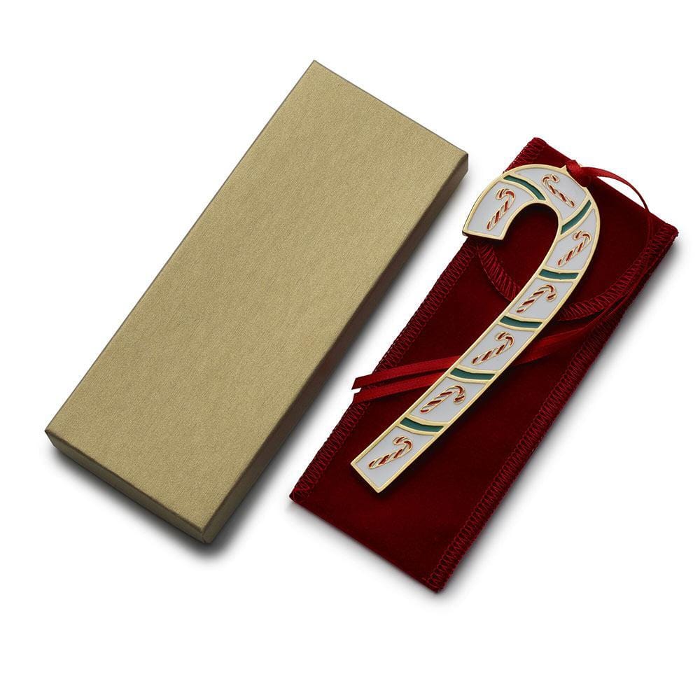 2021 Gold Plated and Enameled Candy Cane Ornament 41st Edition - Image 3
