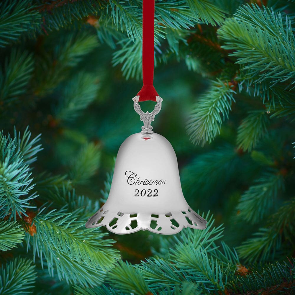 2022 Silver Plated Pierced Bell Ornament. 43rd Edition - Image 2