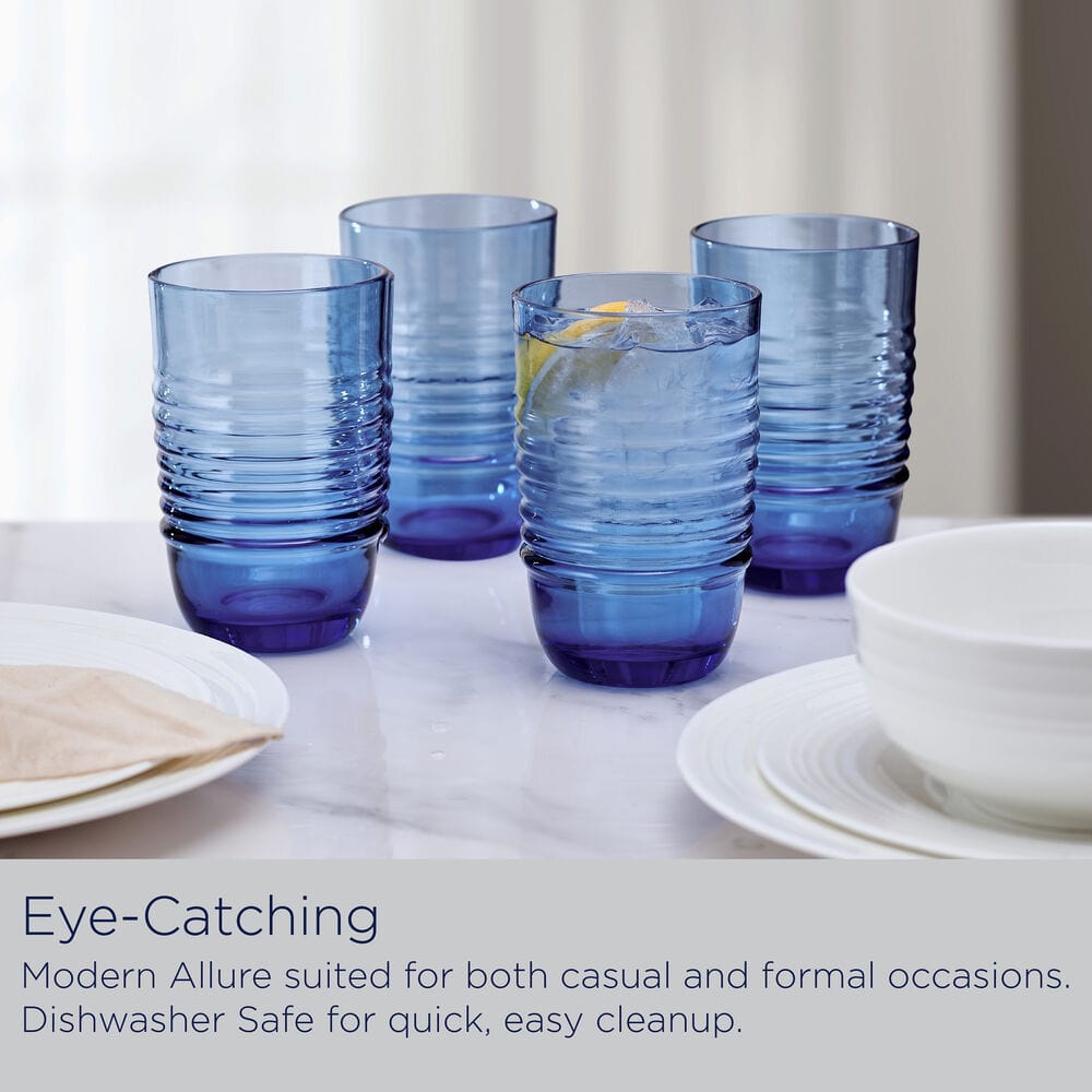 Ciara Cobalt Set of 4 Highball Glasses - Image 5