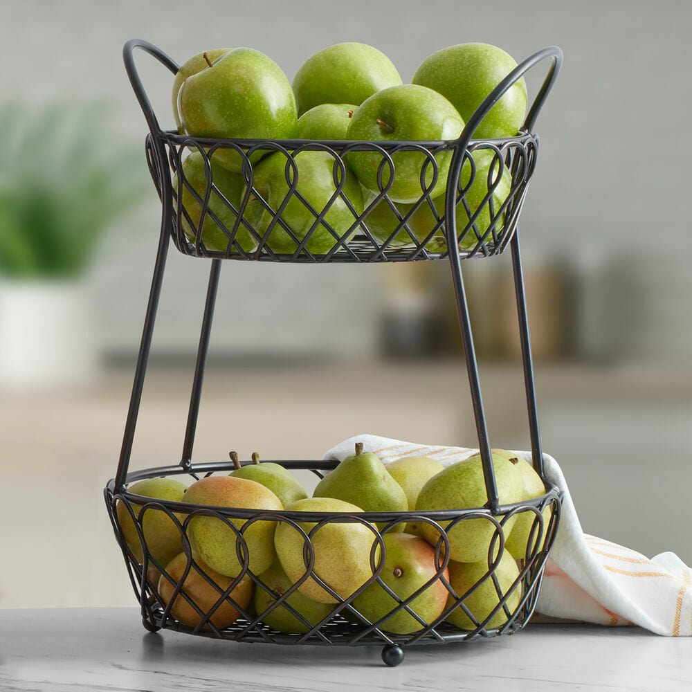 Loop and Lattice 2 Tier Countertop Fruit Storage Basket - Image 2