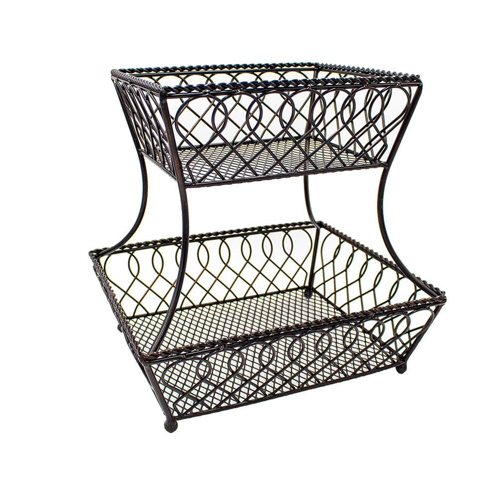 Loop Lattice 2 Tier Rectangular Fruit Storage Basket - Image 4