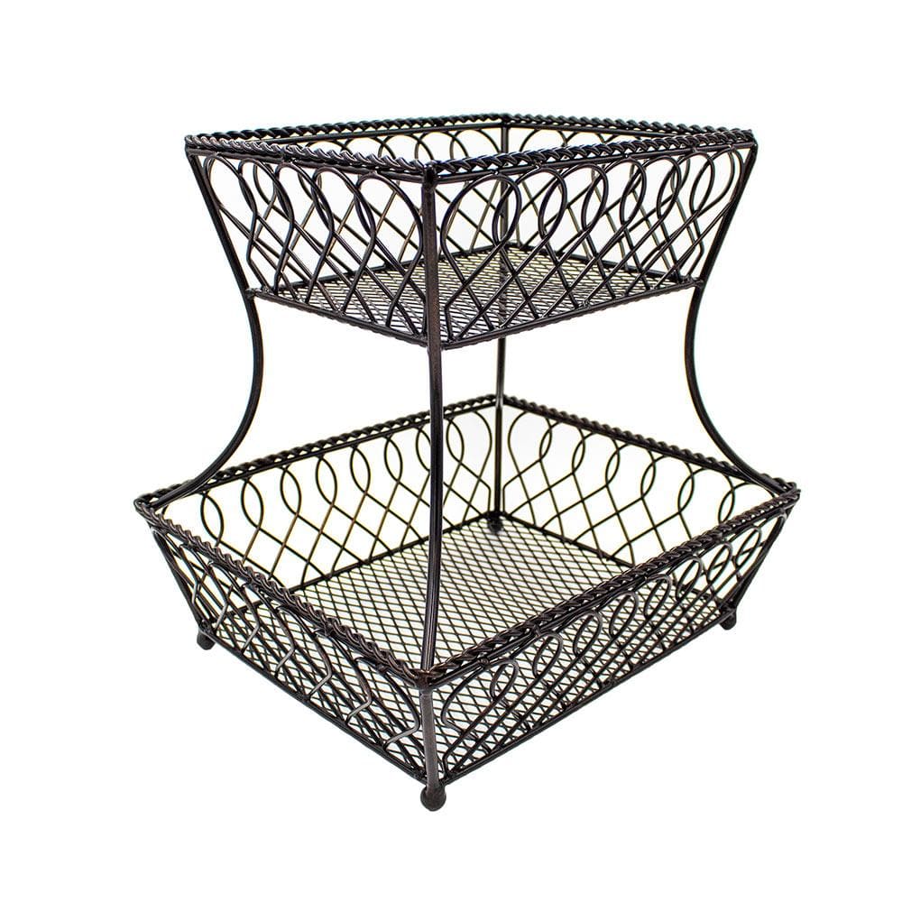 Loop Lattice 2 Tier Rectangular Fruit Storage Basket - Image 5