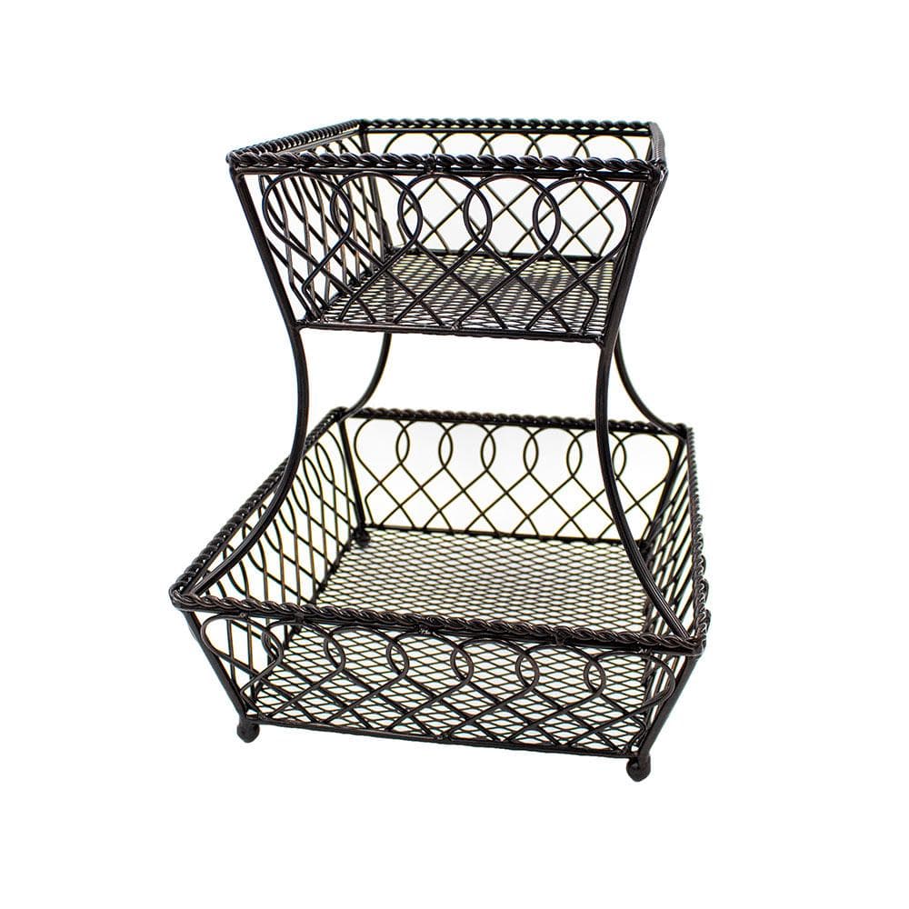 Loop Lattice 2 Tier Rectangular Fruit Storage Basket - Image 6