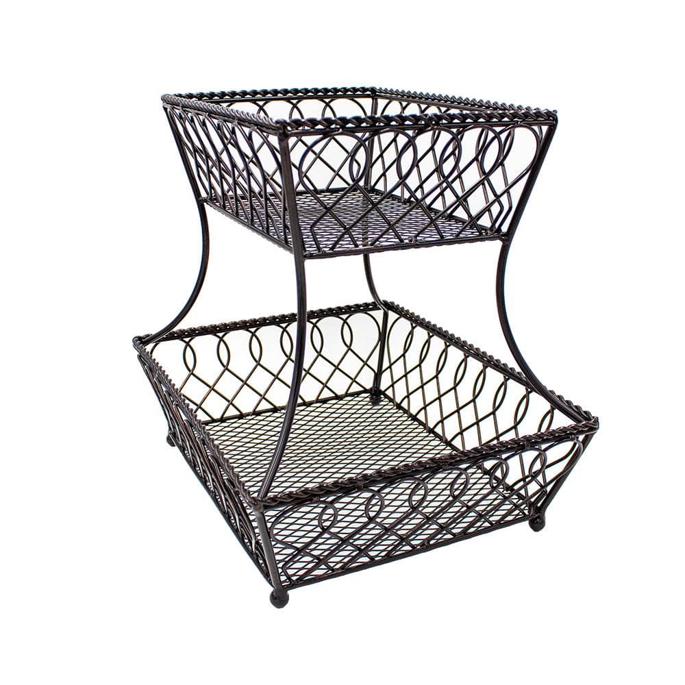 Loop Lattice 2 Tier Rectangular Fruit Storage Basket - Image 7