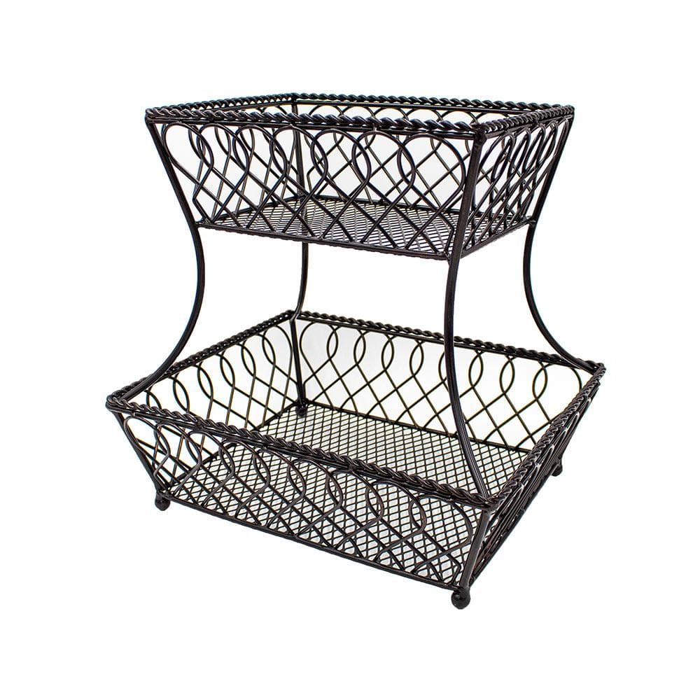 Loop Lattice 2 Tier Rectangular Fruit Storage Basket - Image 8