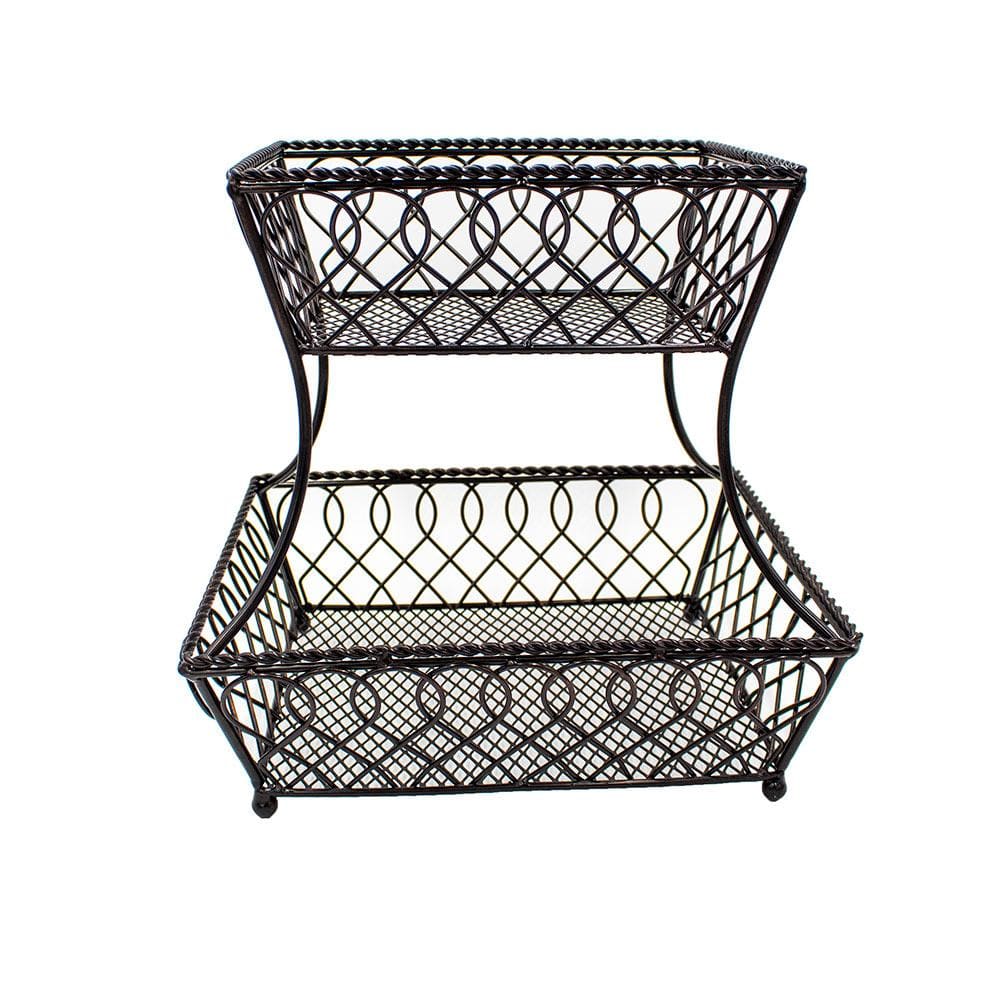Loop Lattice 2 Tier Rectangular Fruit Storage Basket - Image 9