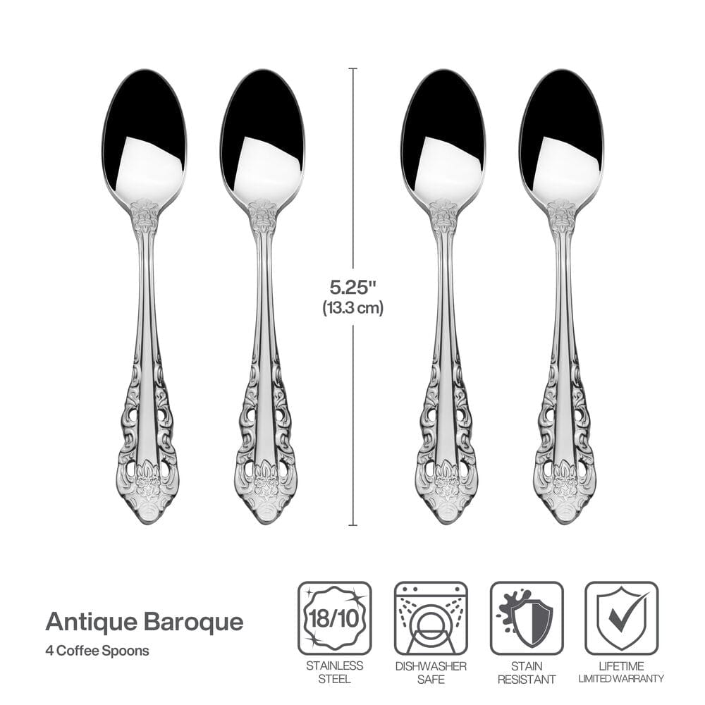 Antique Baroque Set of 4 Coffee Spoons - Image 3