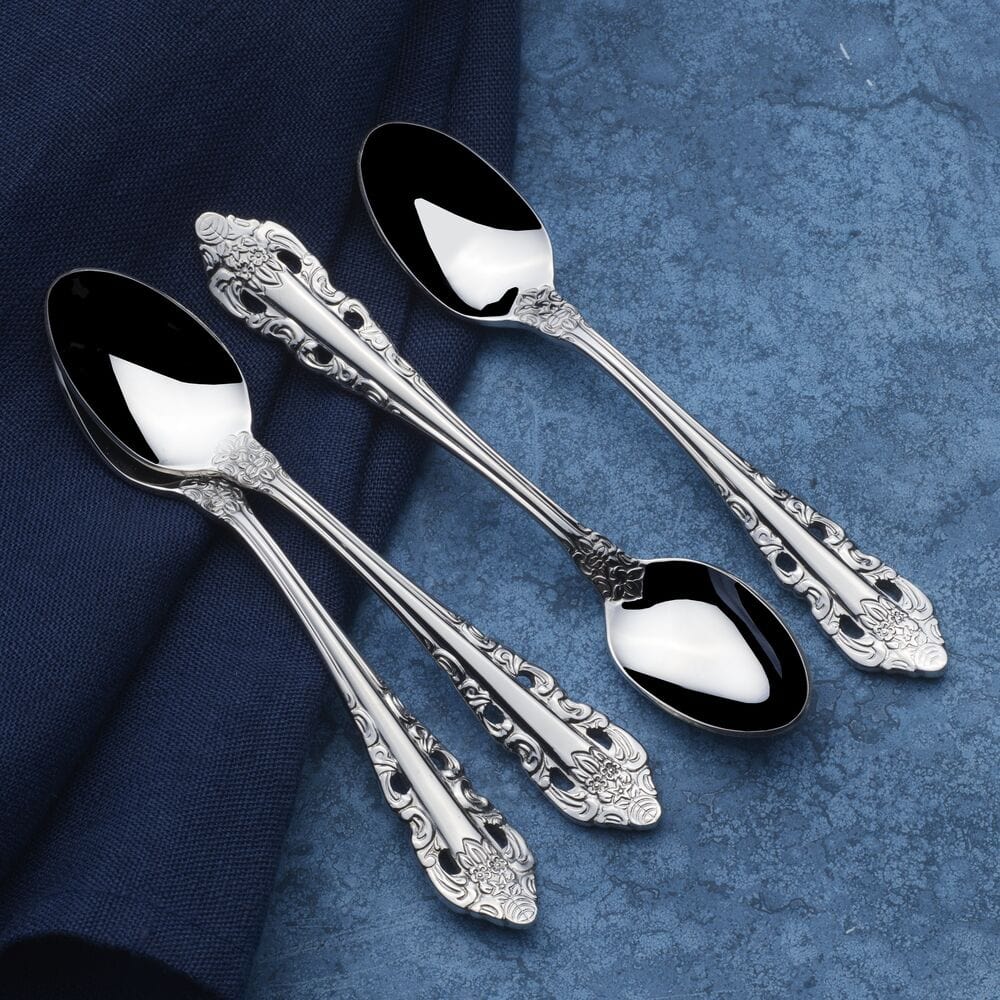 Antique Baroque Set of 4 Coffee Spoons - Image 2