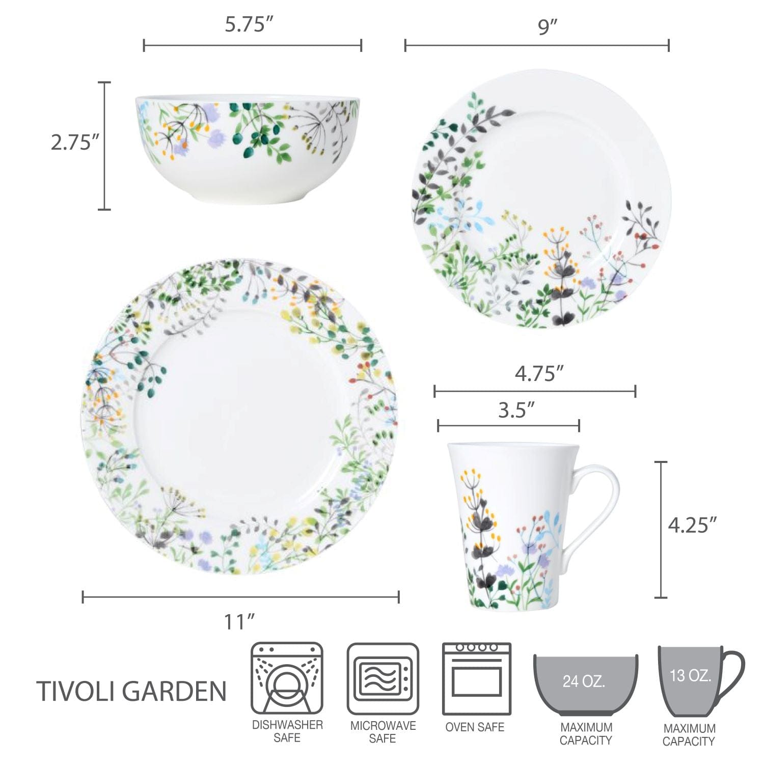 Tivoli Garden 16 Piece Dinnerware Set. Service for 4 - Image 5