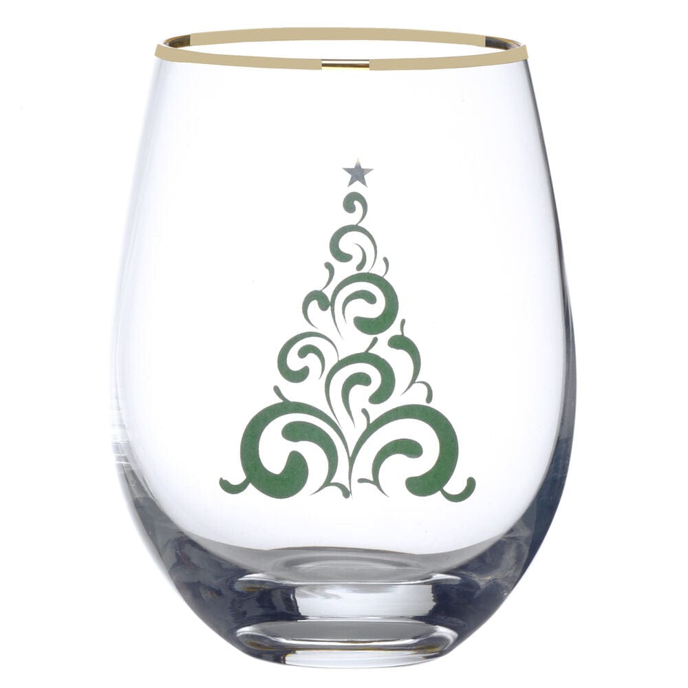Stemless Gifts Tree and Snowman Stemless Wine Set of 2 - Image 6