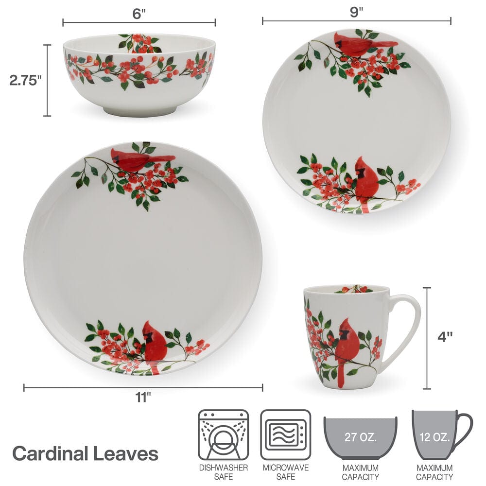Cardinal Leaves 16 Piece Dinnerware Set. Service for 4 - Image 3