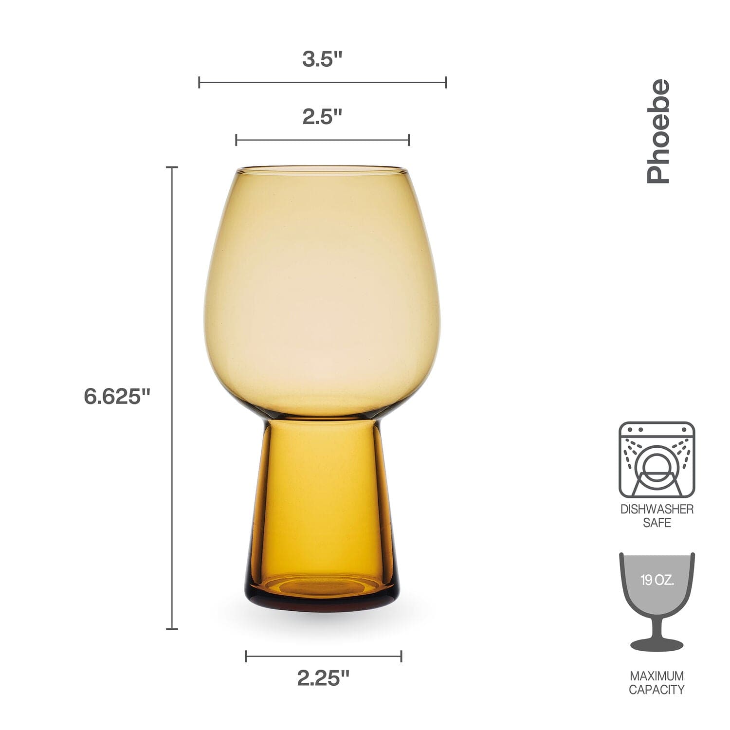 Phoebe Amber Set of 4 Goblet Beverage Glasses - Image 5