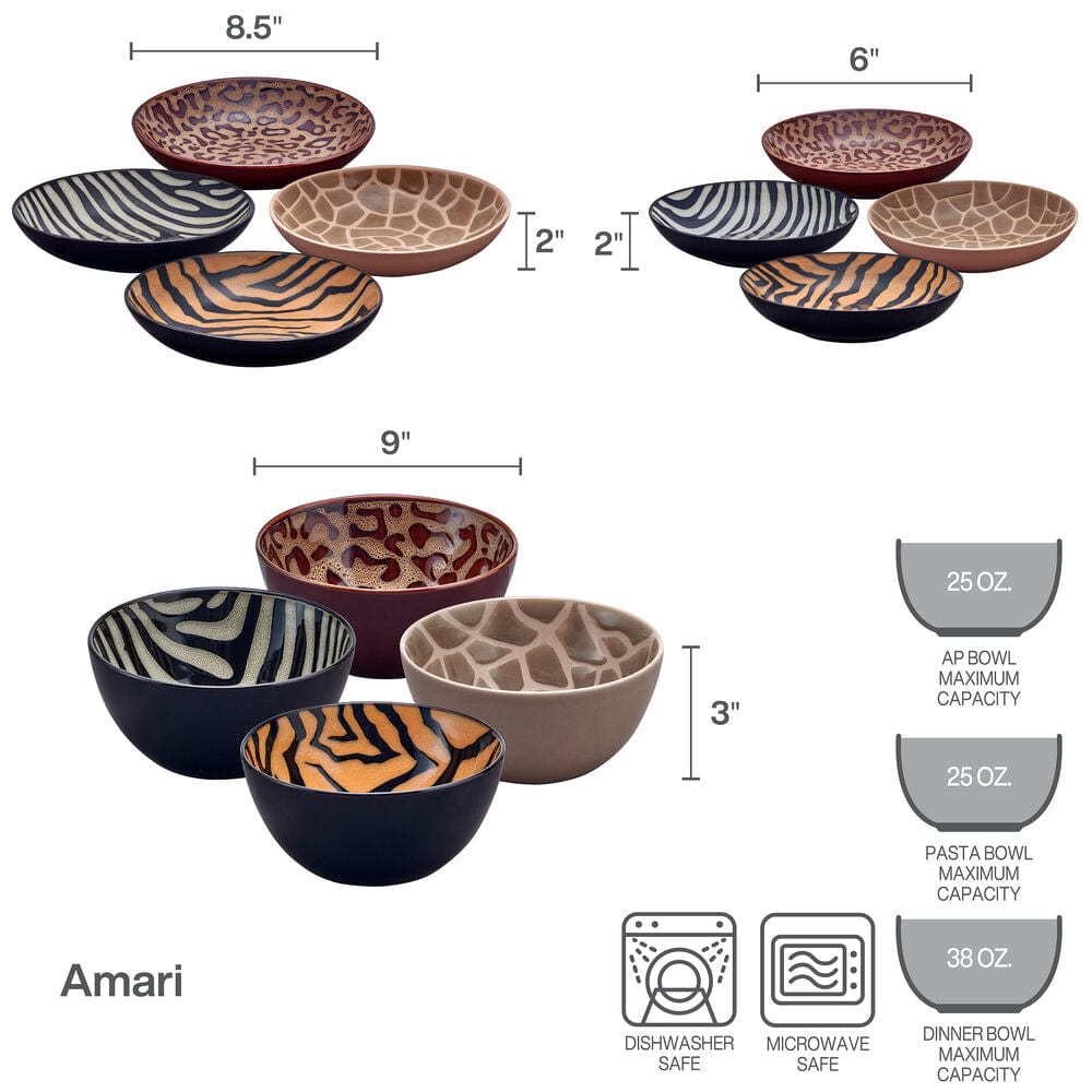 Amari 12 Piece Dinnerware Bowl Set. Service for 4 - Image 8