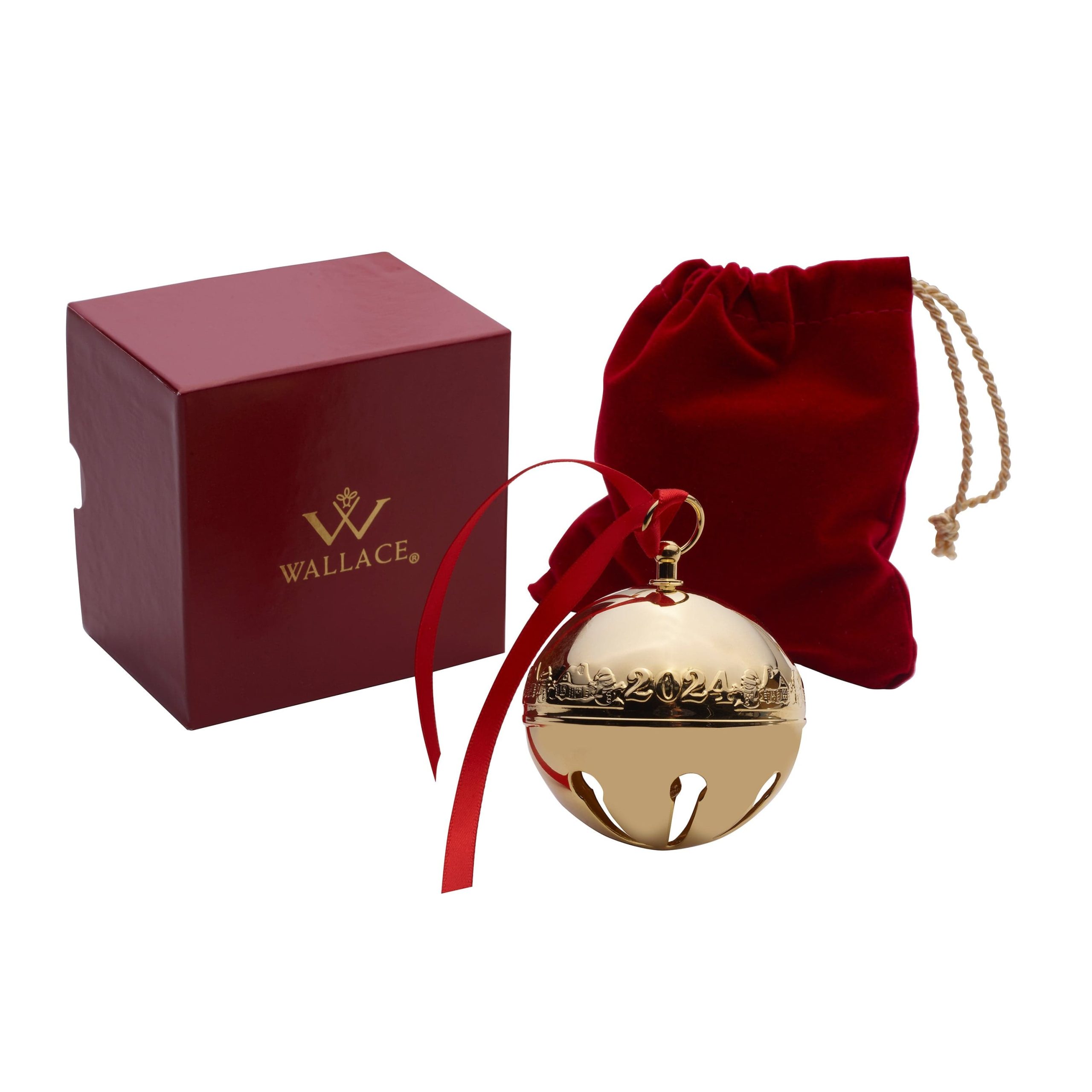 2024 Gold Plate Sleigh Bell Ornament 35th Anniversary Edition - Image 4