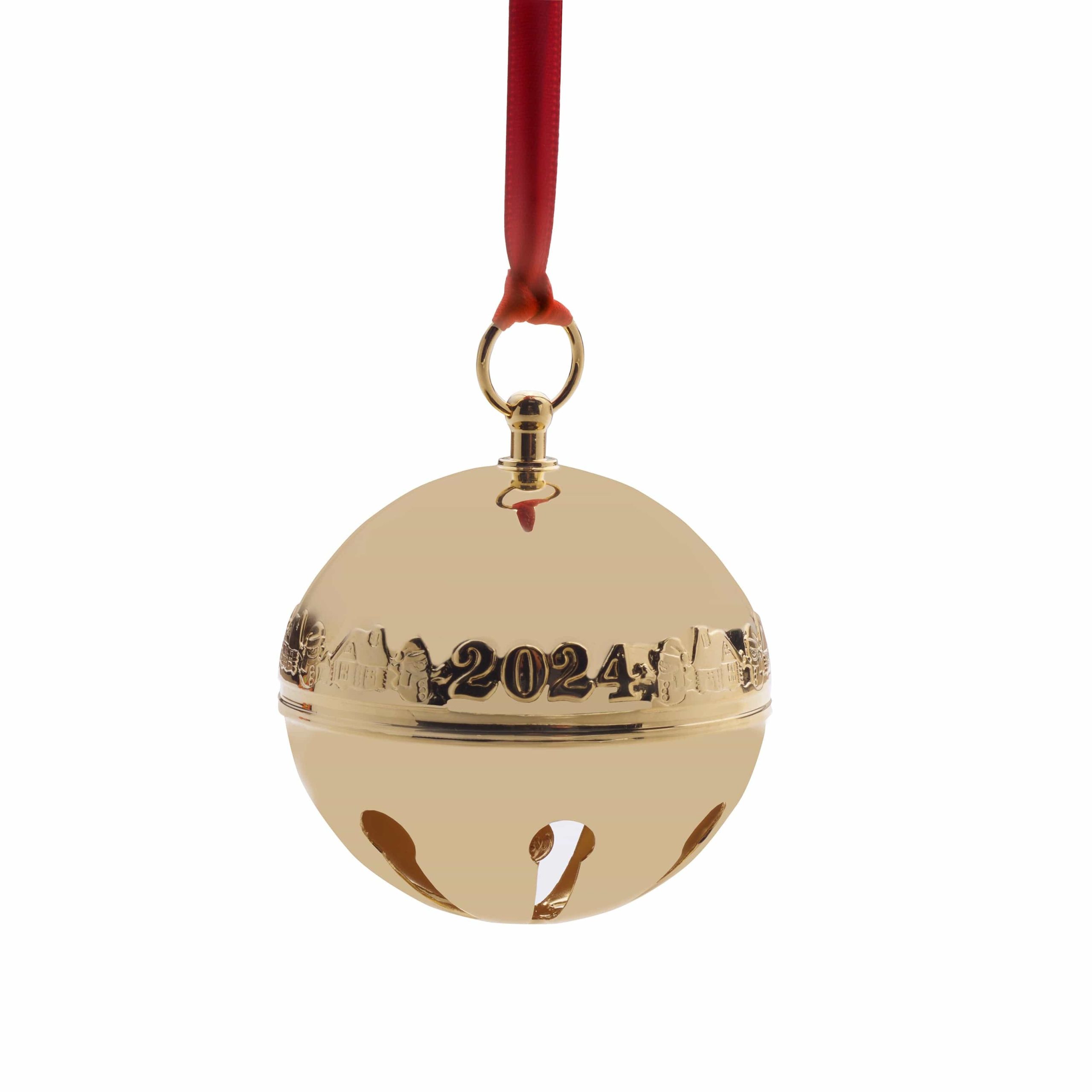 2024 Gold Plate Sleigh Bell Ornament 35th Anniversary Edition - Image 3