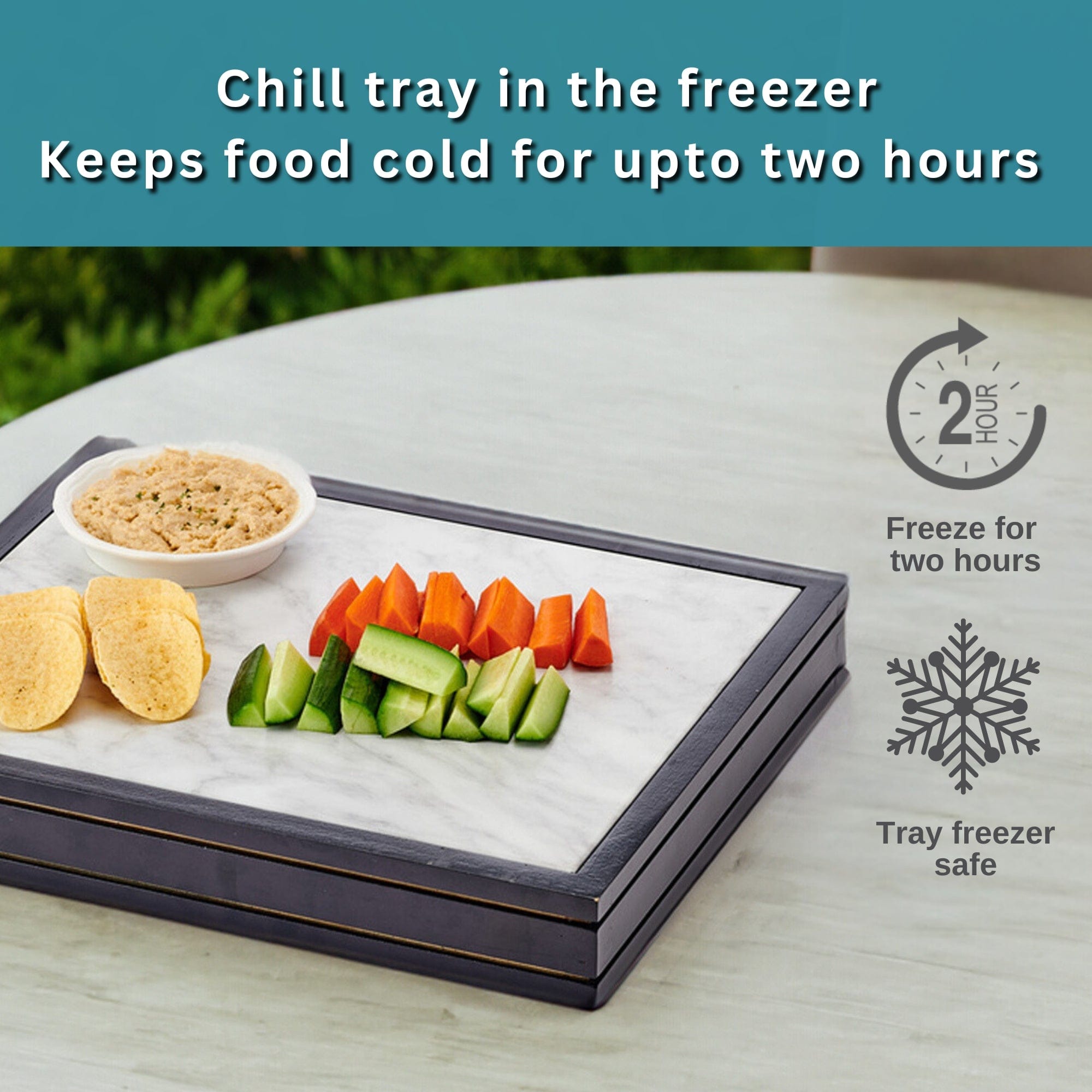 Freezable Cooling Serve Tray with Wood Base - Image 7