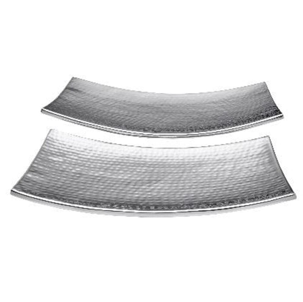 Curved Hammered Set of 2 Serving Trays - Image 3