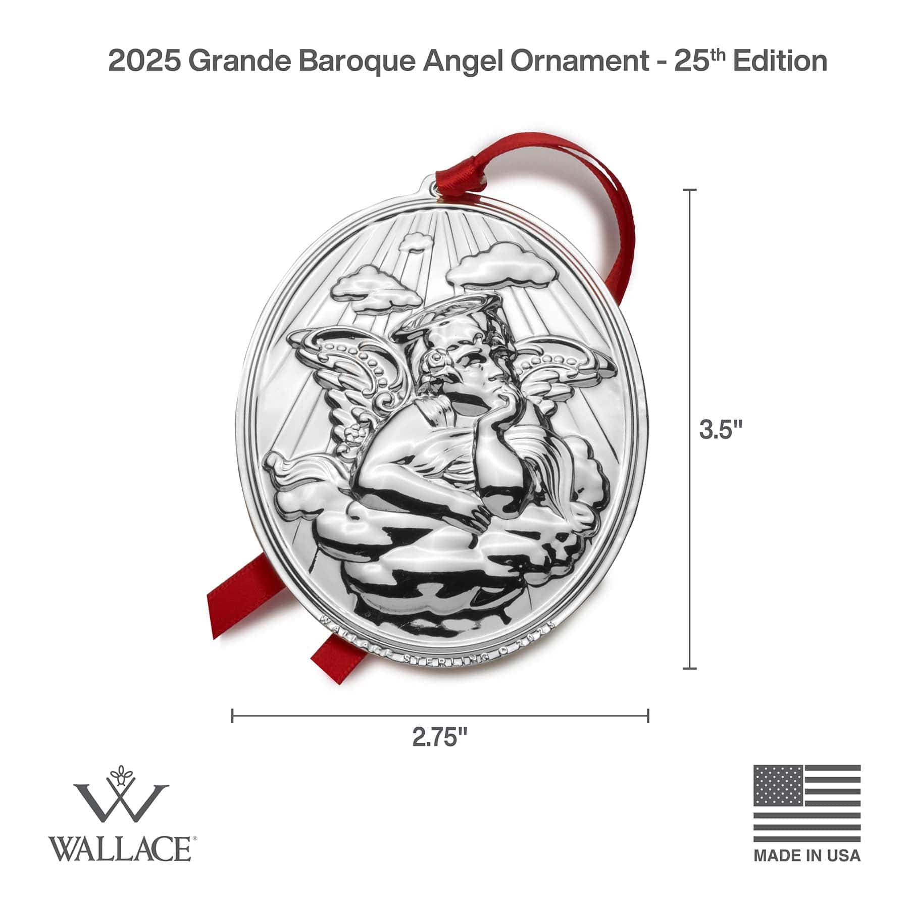 2025 Grande Baroque Sterling Angel Ornament 25th Edition - Image 3