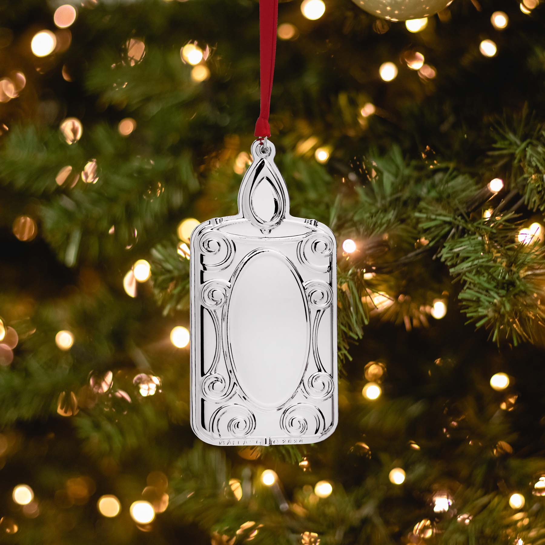 2025 Silver Plate Engravable Candle Ornament 13th Edition - Image 2