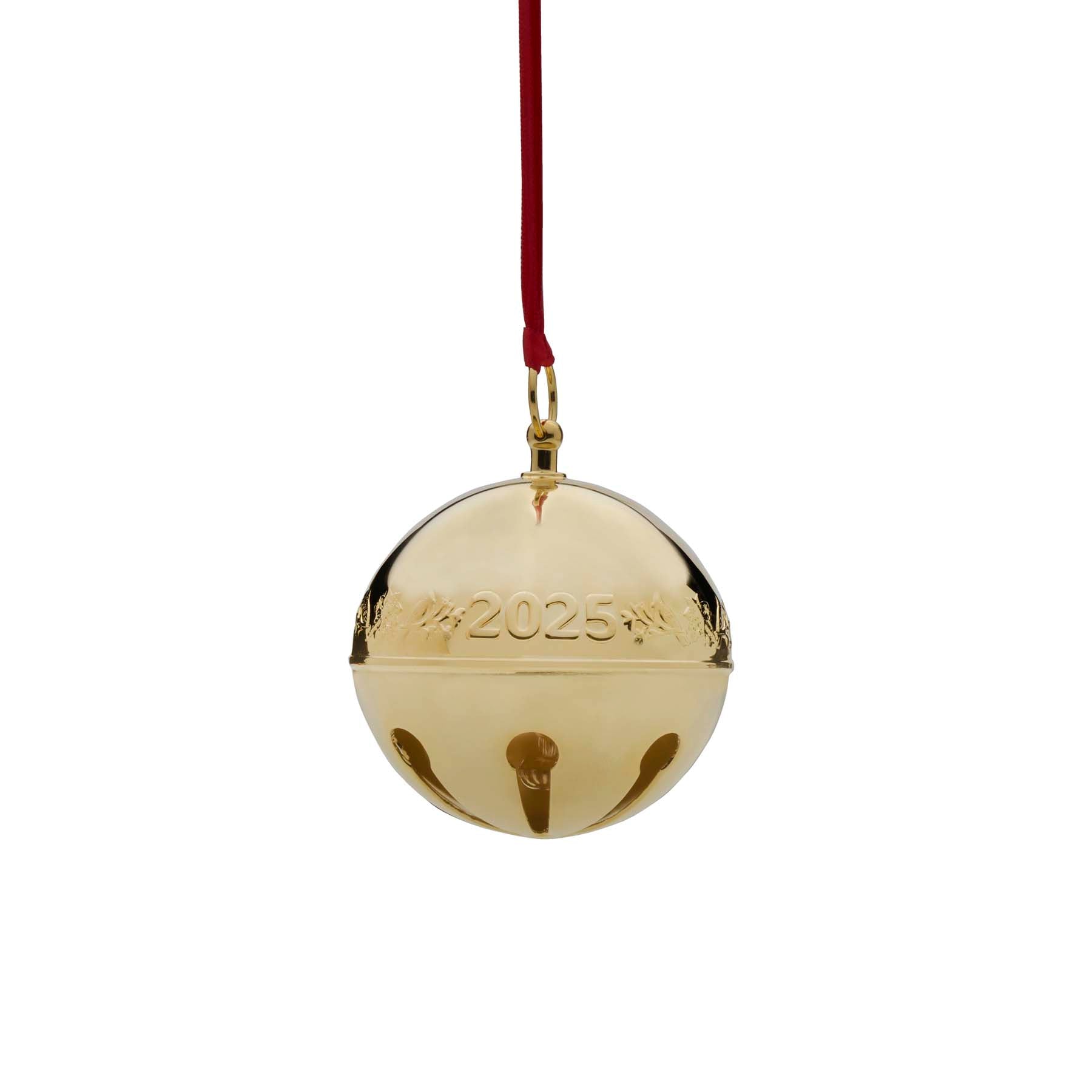 2025 Gold Plate Sleigh Bell Ornament 36th Edition - Image 4