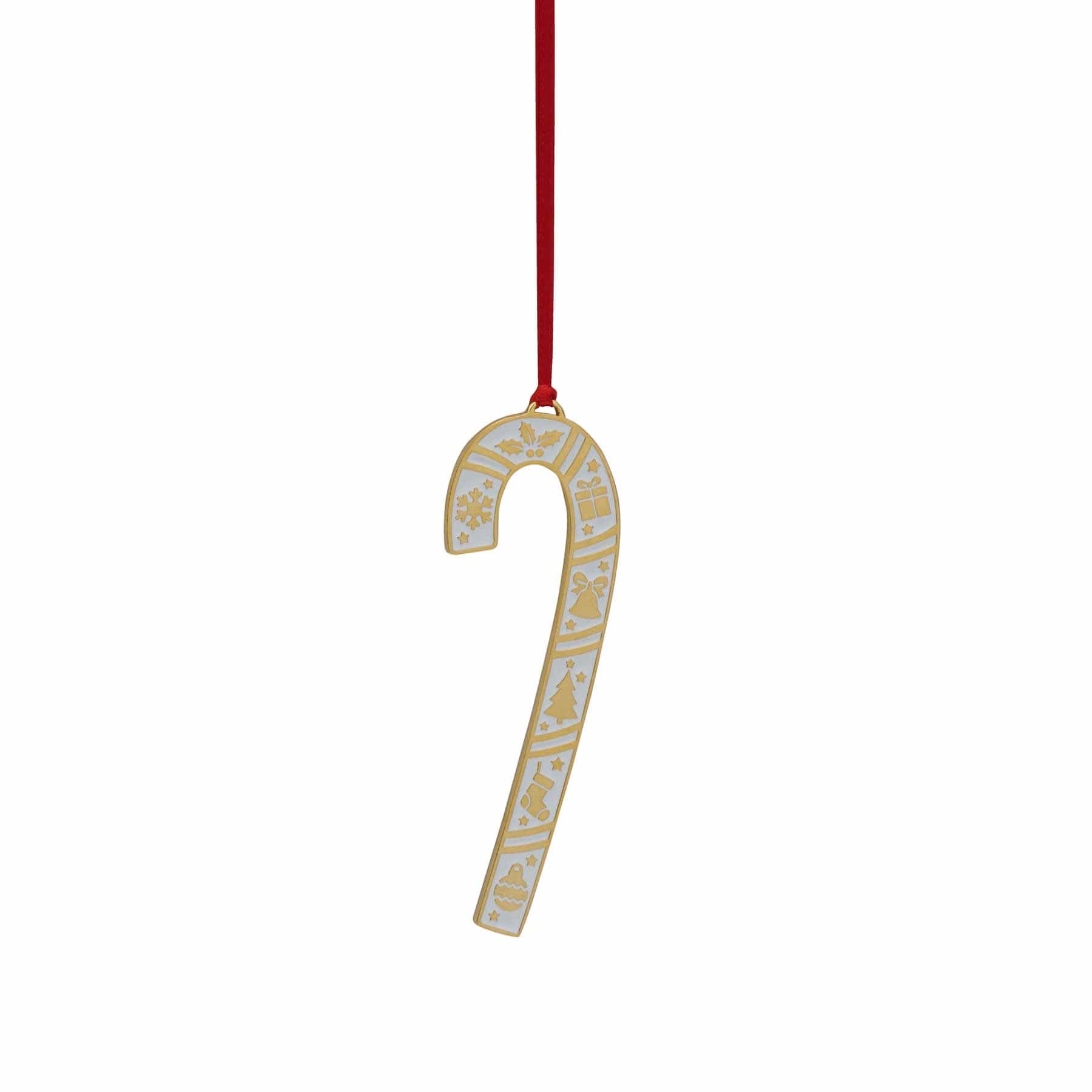 2025 Gold Plate & Enameled Candy Cane Ornament 45th Edition - Image 4
