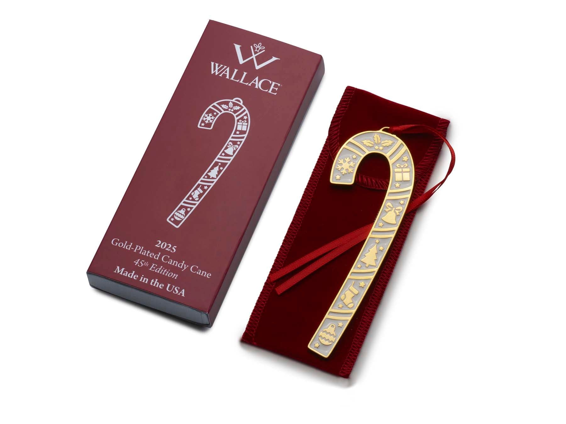 2025 Gold Plate & Enameled Candy Cane Ornament 45th Edition - Image 5