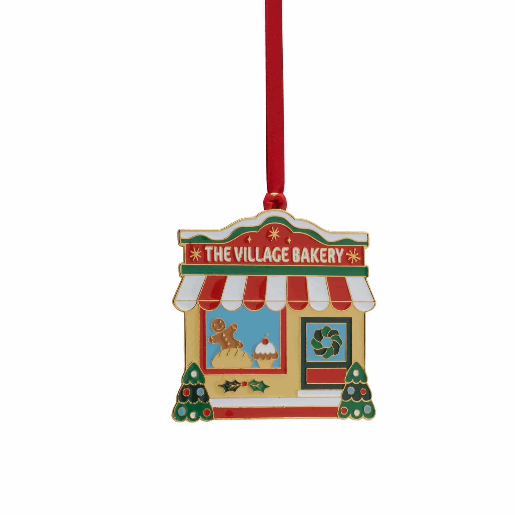 2025 Gold Plate & Enameled Christmas Village Ornament 2nd Edition - Image 4