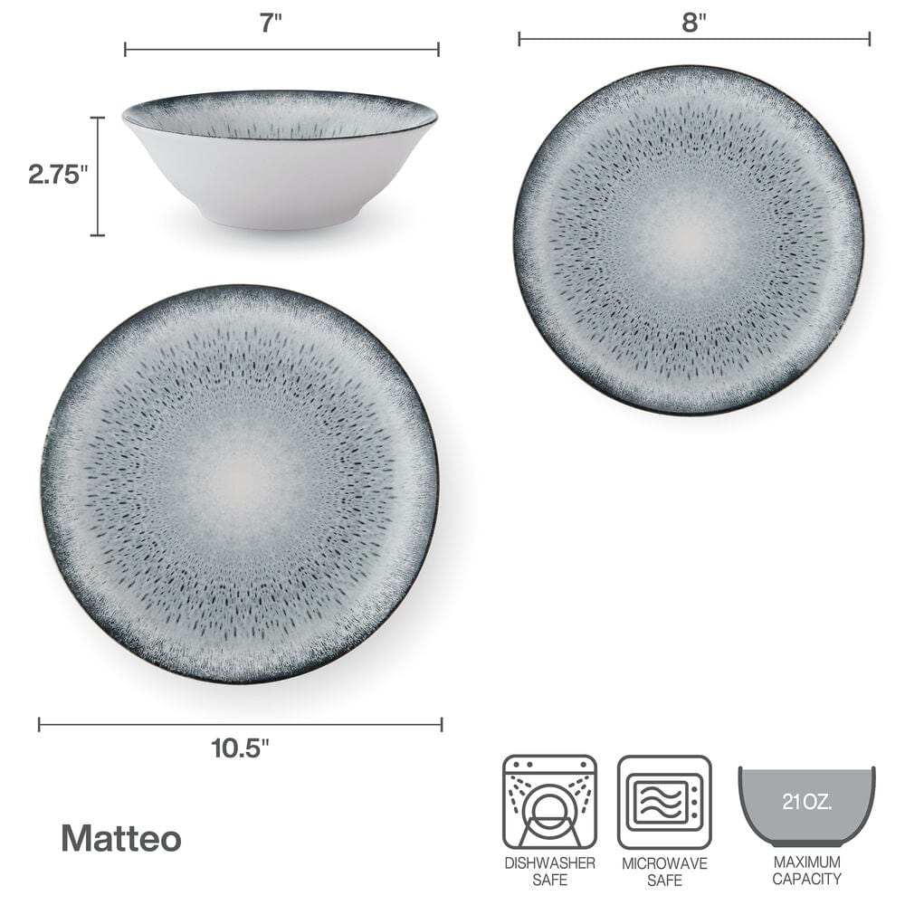 Matteo 12 Piece Dinnerware Set. Service For 4 - Image 3