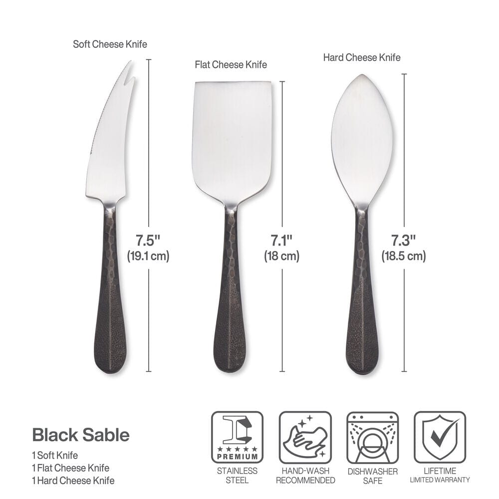Sable Black 3 Piece Cheese Set - Image 3