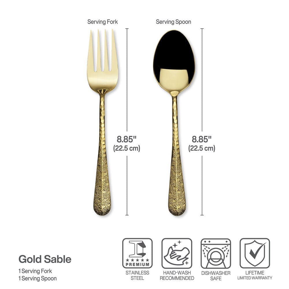 Sable Gold Set of 2 Serving Fork and Spoon - Image 3