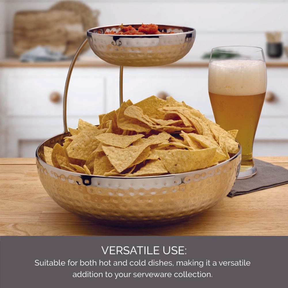 Radiance Hammered Gooseneck Chip and Dip Bowl - Image 4