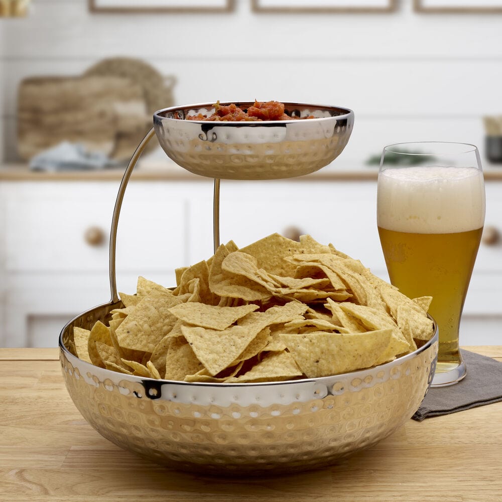 Radiance Hammered Gooseneck Chip and Dip Bowl - Image 2