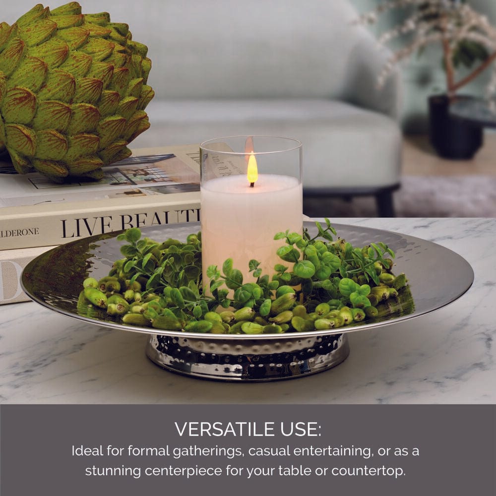 Radiance Hammered Pedestal Serving Tray - Image 4