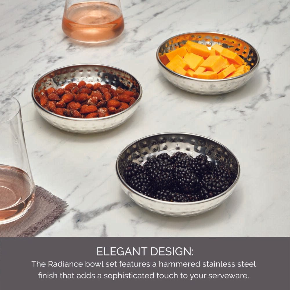 Radiance Hammered Set of 3 Bowls - Image 5