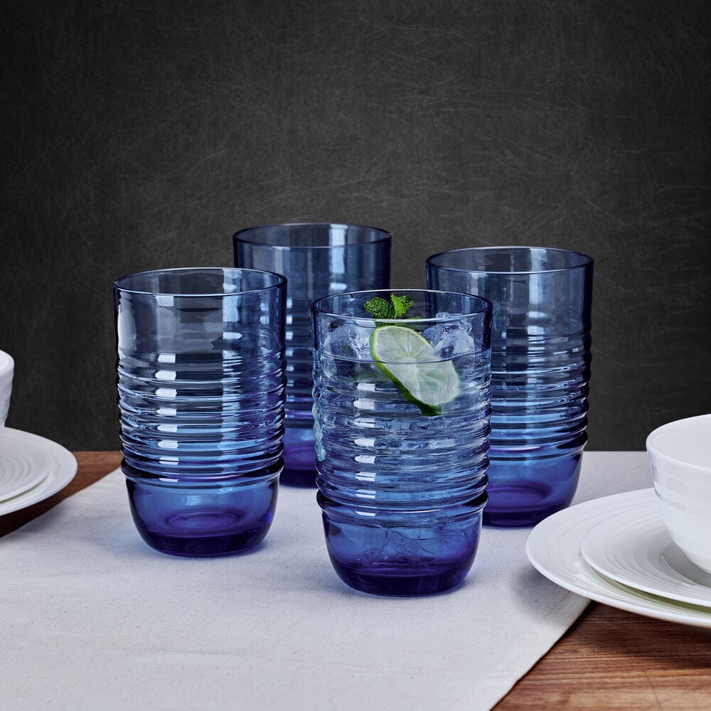 Ciara Cobalt Set of 4 Highball Glasses - Image 2