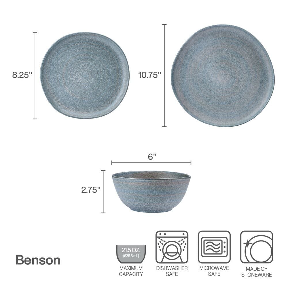 Benson 12 Piece Dinnerware Set. Service for 4 - Image 3