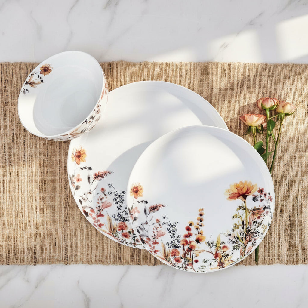 Wildflower Bliss 12 Piece Dinnerware Set. Service for 4 - Image 3