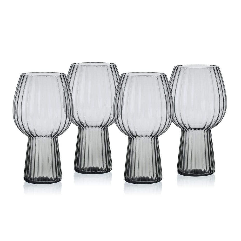 Phoebe Optic Smoke Set of 4 Goblet Beverage Glasses - Image 4