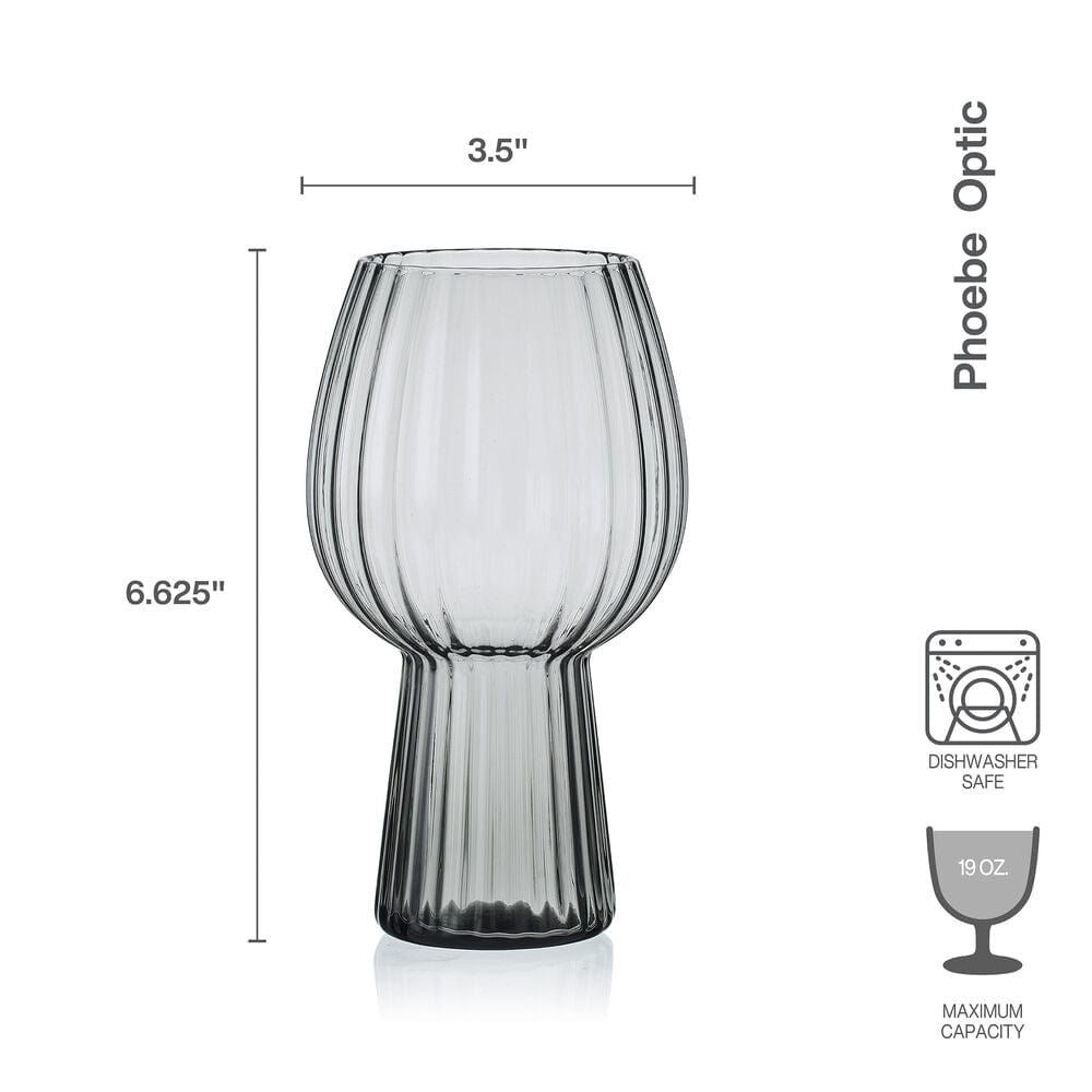 Phoebe Optic Smoke Set of 4 Goblet Beverage Glasses - Image 3