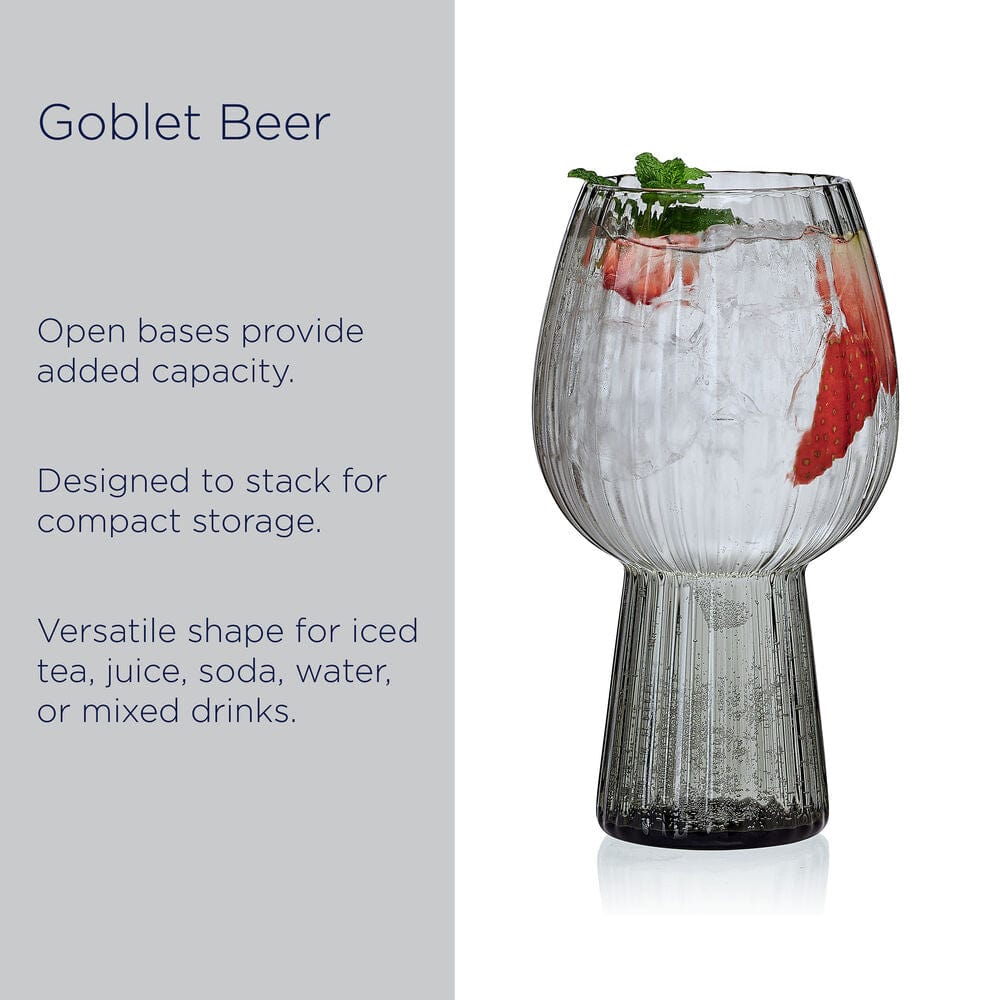Phoebe Optic Smoke Set of 4 Goblet Beverage Glasses - Image 5
