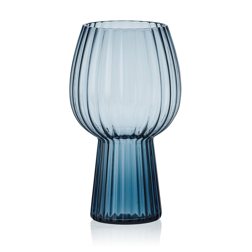 Phoebe Optic Blue Set of 4 Goblet Beverage Glasses - Image 4