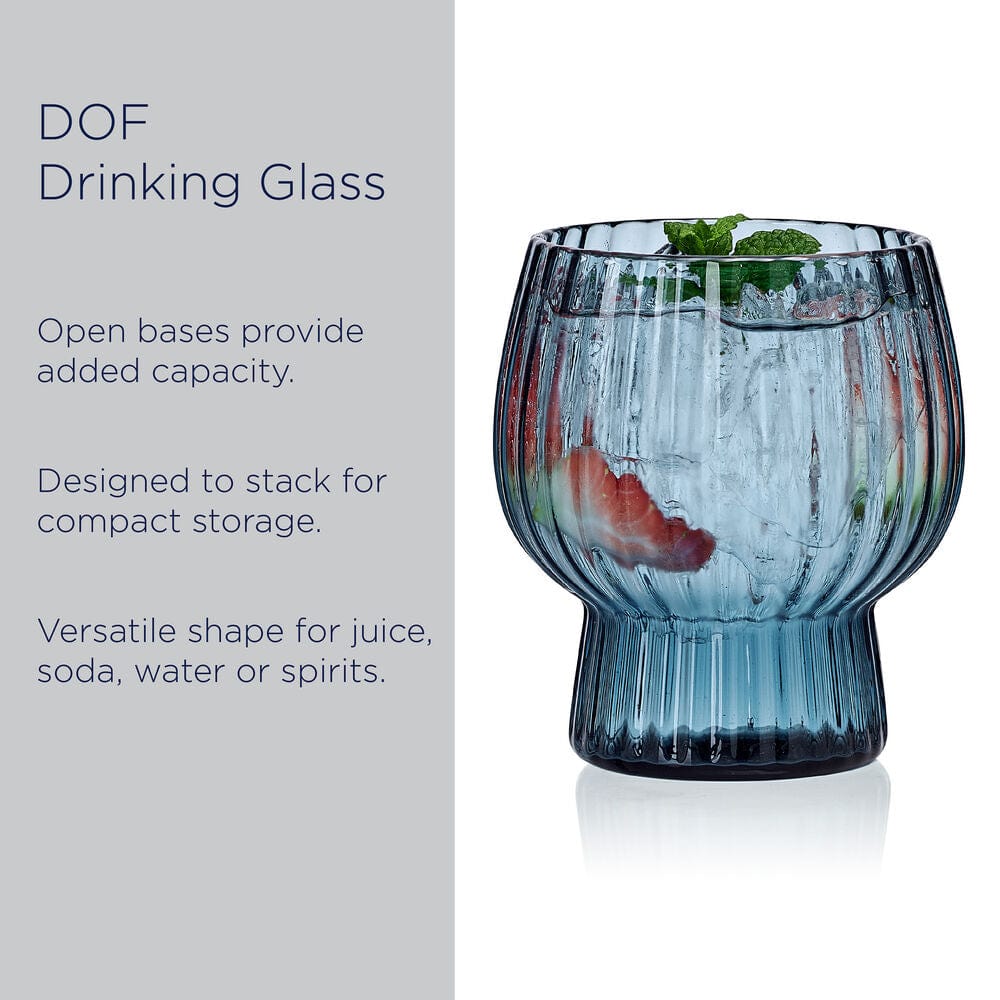 Phoebe Optic Blue Set of 4 Double Old Fashioned Glasses - Image 5