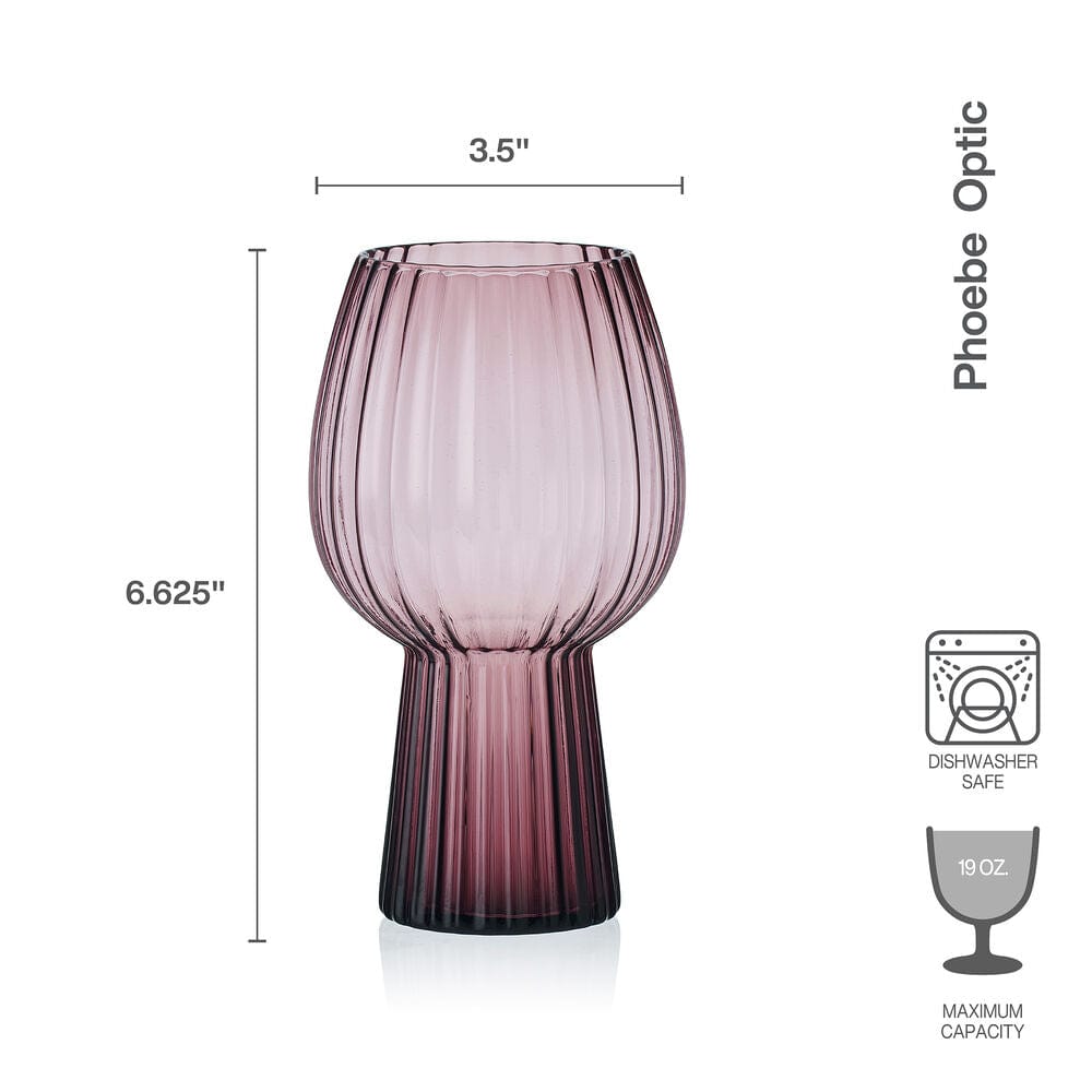 Phoebe Optic Lilac Set of 4 Goblet Beverage Glasses - Image 3