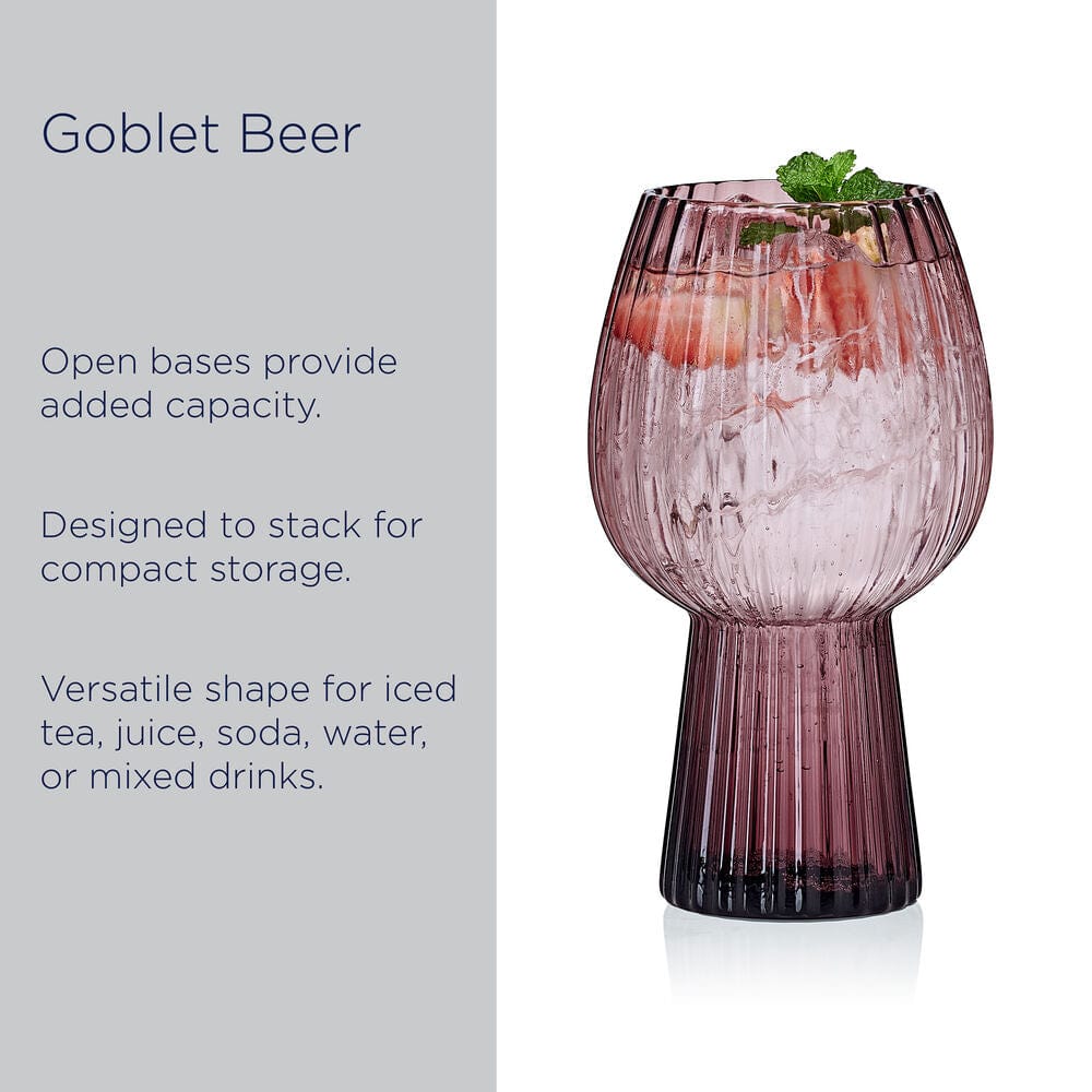 Phoebe Optic Lilac Set of 4 Goblet Beverage Glasses - Image 5