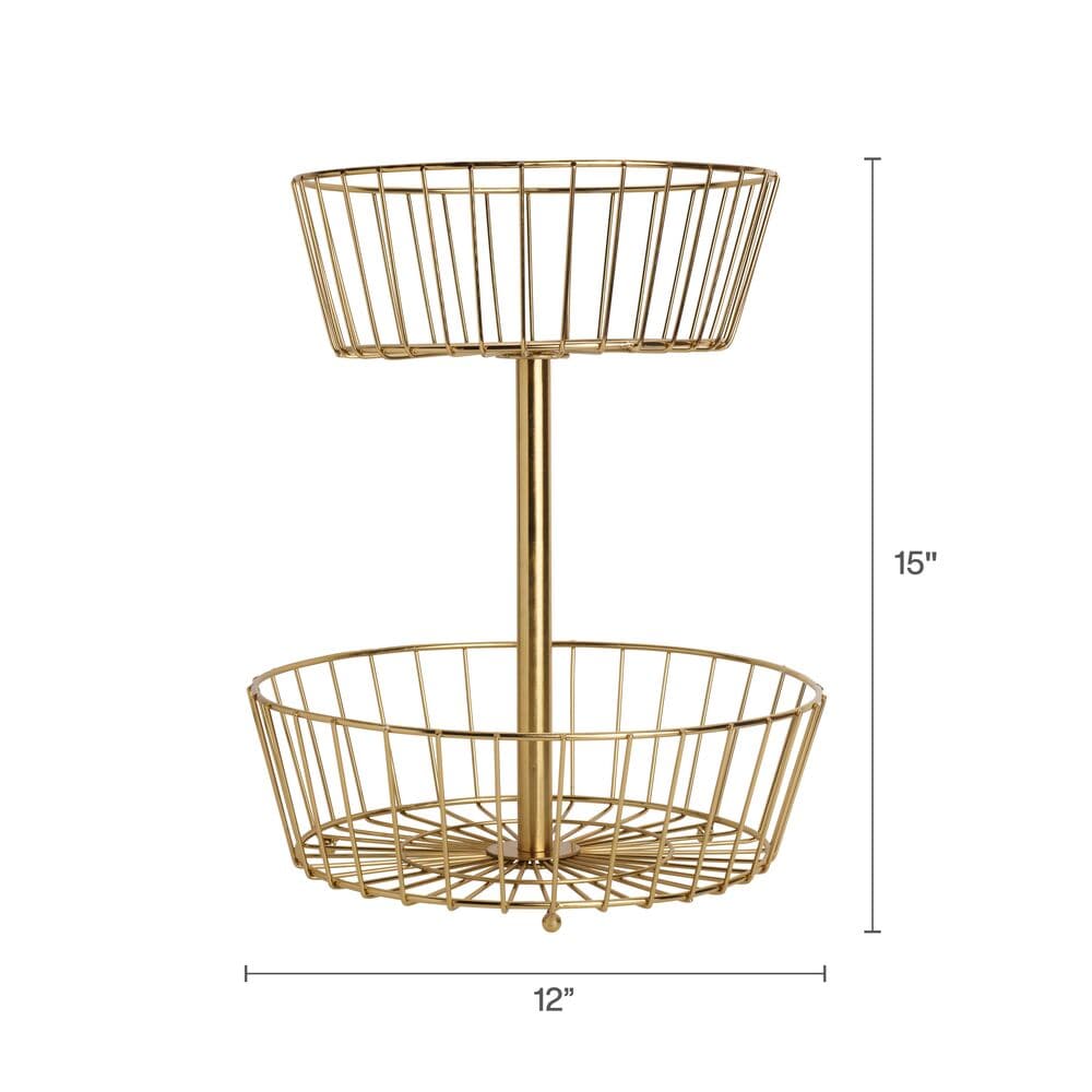 Geneva Gold 2 Tier Fruit Storage Basket - Image 3