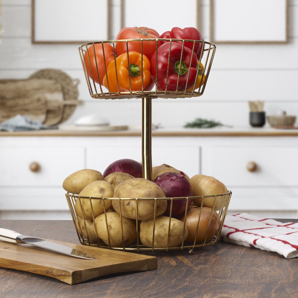 Geneva Gold 2 Tier Fruit Storage Basket - Image 2