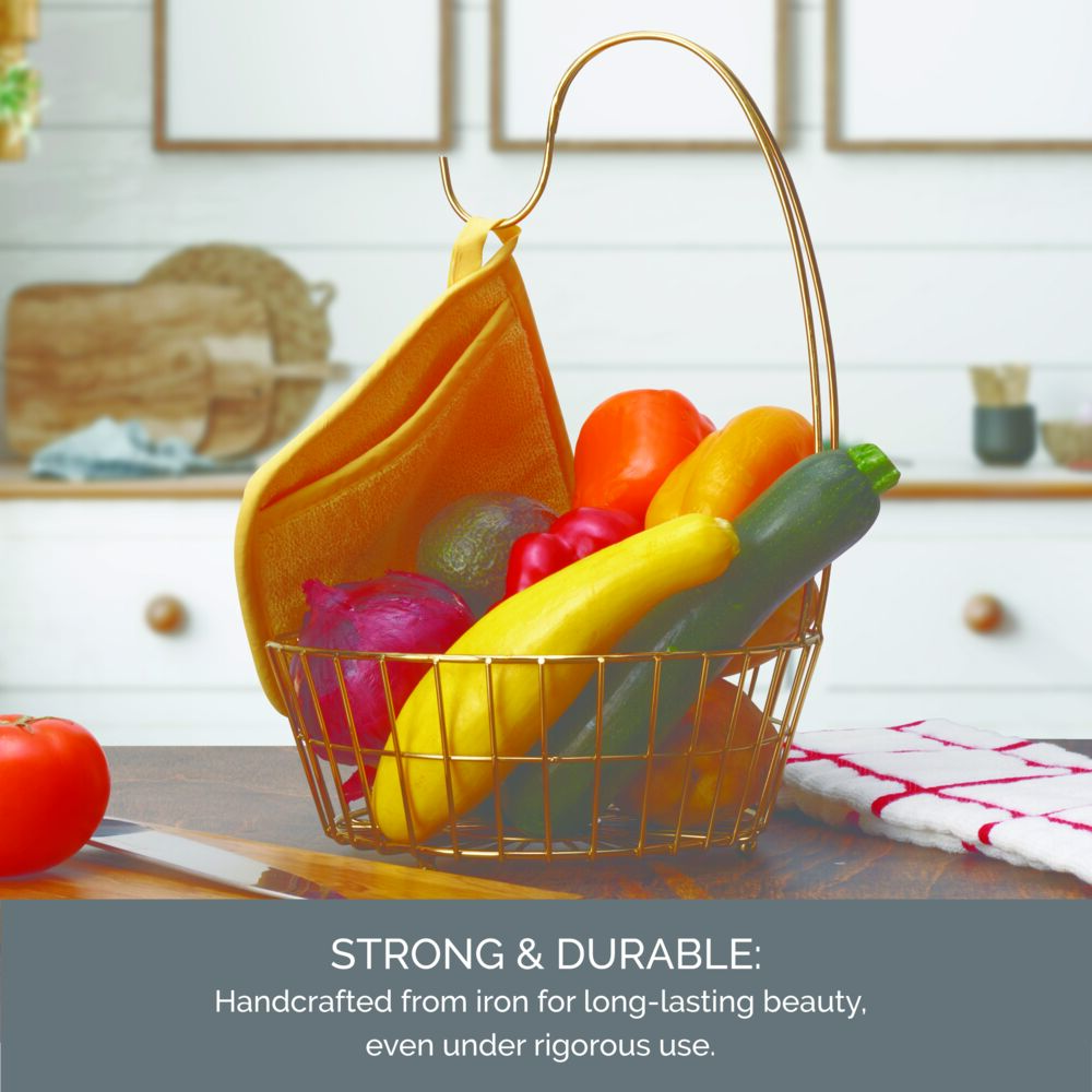 Geneva Gold Fruit Storage Basket with Banana Hook - Image 4
