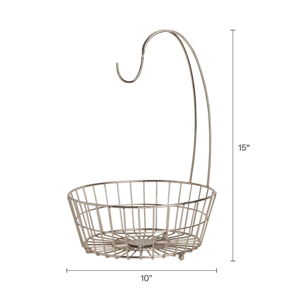 Geneva Nickel Fruit Storage Basket with Banana Hook - Image 3