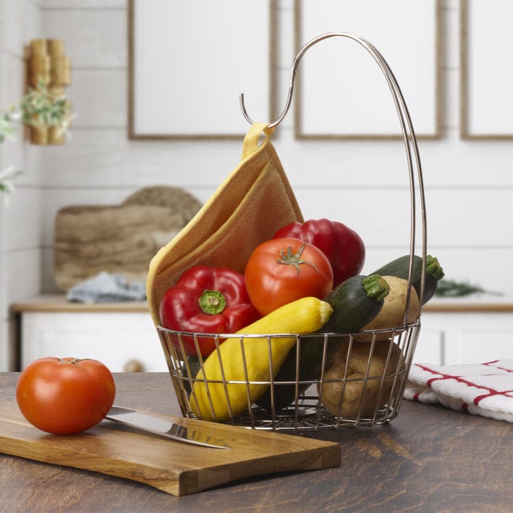 Geneva Nickel Fruit Storage Basket with Banana Hook - Image 2