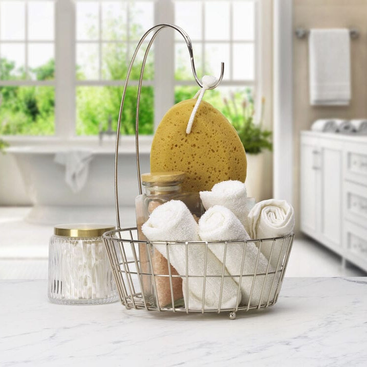 Geneva Nickel Fruit Storage Basket with Banana Hook - Image 5